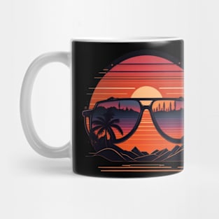 sunset with sunglasses Mug